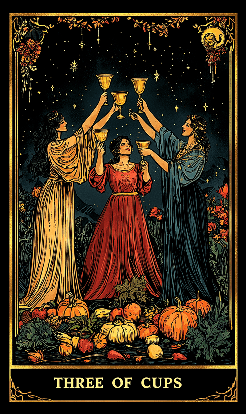 สามแห่งถ้วย (Three of Cups)