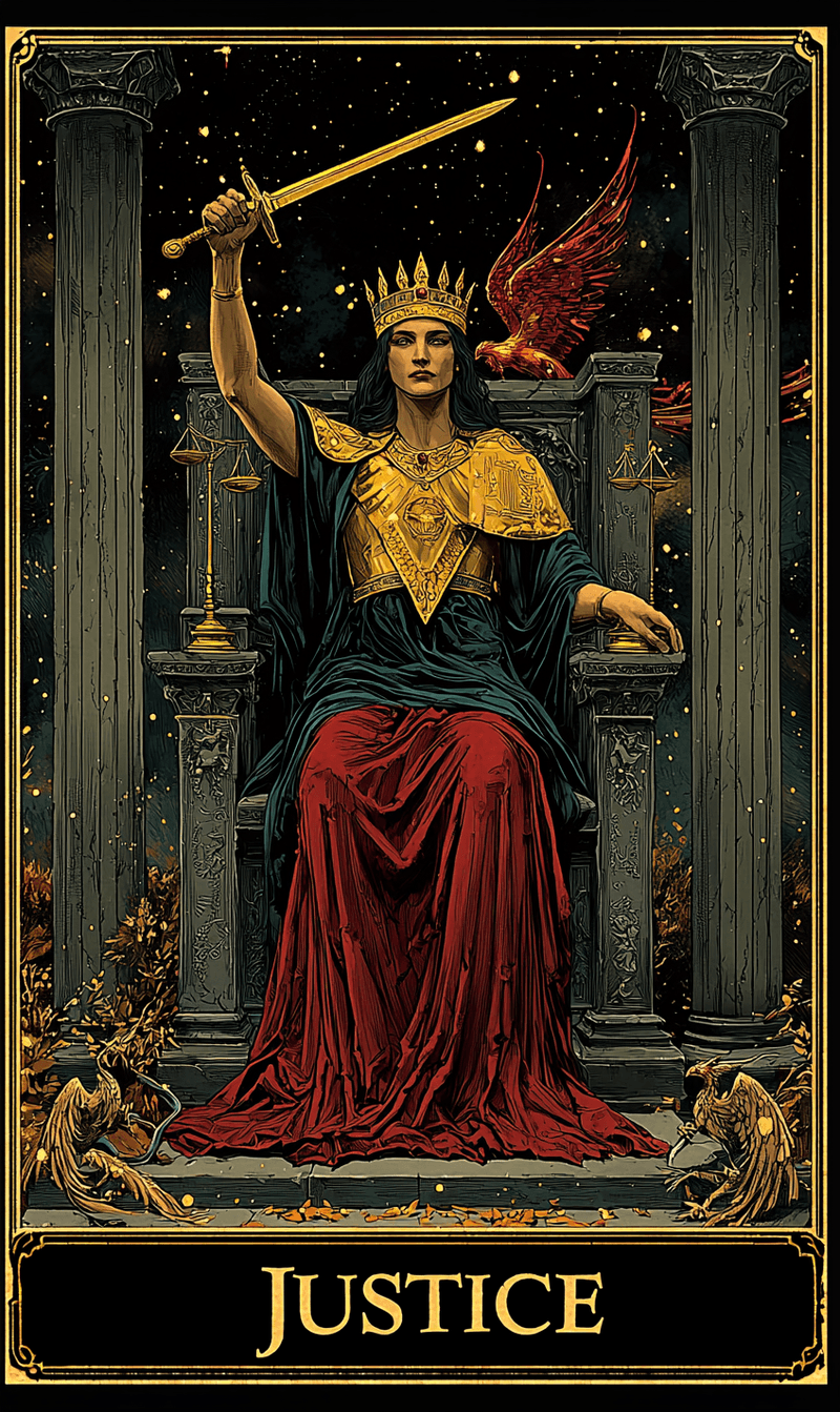 ไพ่ Justice (ความยุติธรรม) ไพ่ทาโรต์ Major Arcana ลำดับที่ 11