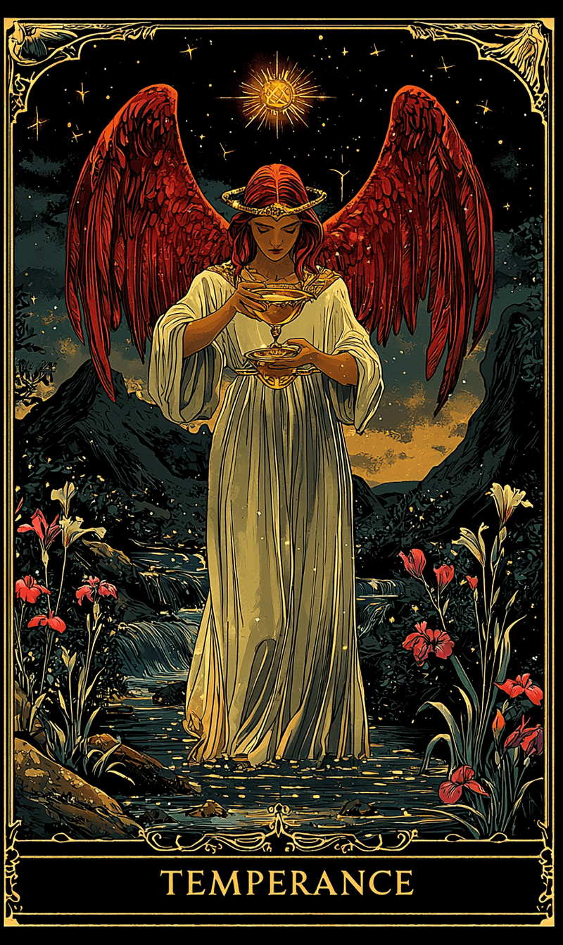 ไพ่ Temperance (ความสมดุล) ไพ่ทาโรต์ Major Arcana ลำดับที่ 14