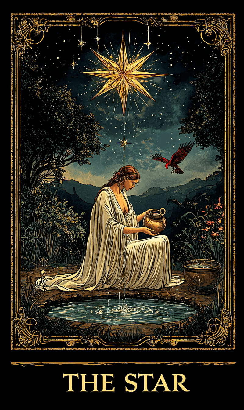 ไพ่ The Star (ดาว) ไพ่ทาโรต์ Major Arcana ลำดับที่ 17