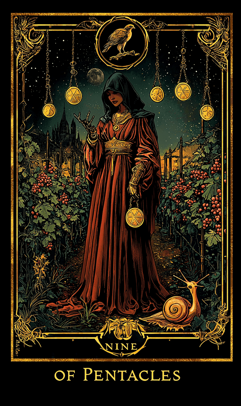 เก้าแห่งเหรียญ (Nine of Pentacles)